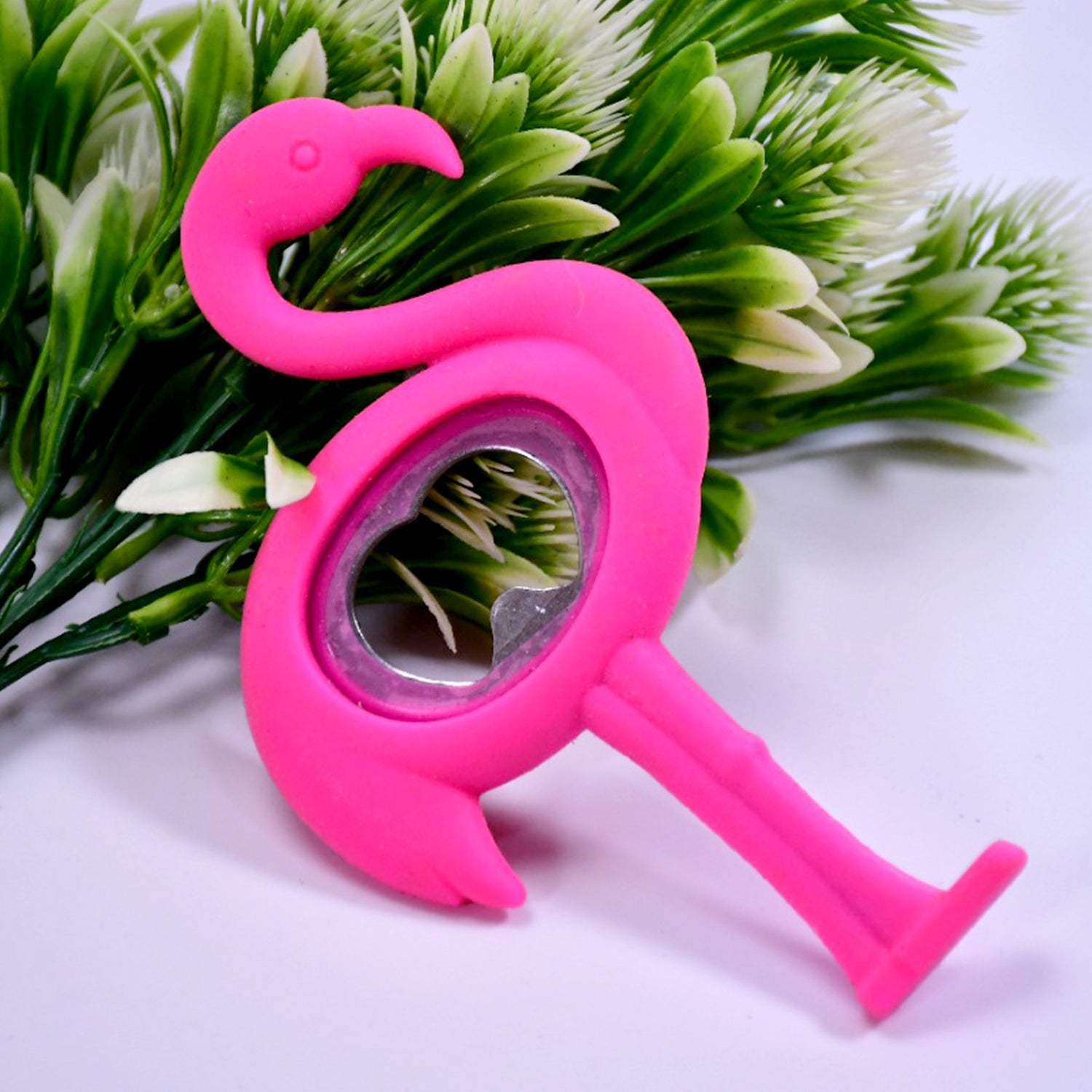 2747 Flamingo Novelty Bottle Opener - Ideal for Cocktail Parties - Made from Silicone and Stainless Steel DeoDap 2747 Flamingo Novelty Bottle Opener - Ideal for Cocktail Parties - Made from Silicone and Stainless Steel DeoDap